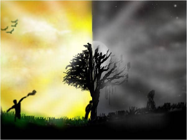 Light and darkness exist together
